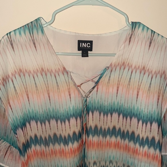 INC multicolor Boho peasant blouse - Picture 5 of 9
